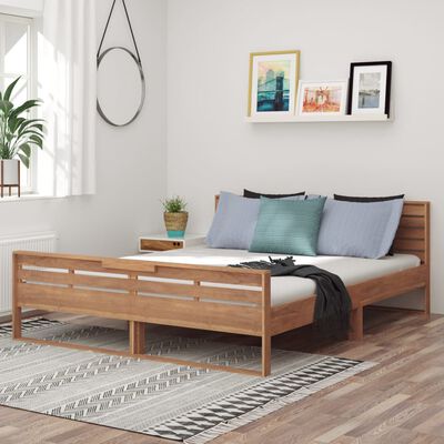 vidaXL Rama łóżka, lite drewno tekowe, 160 x 200 cm