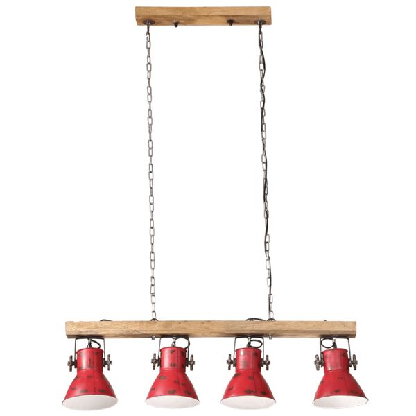 vidaXL Lampa sufitowa, 25 W, postarzany czerwony, 90x24x111 cm, E27