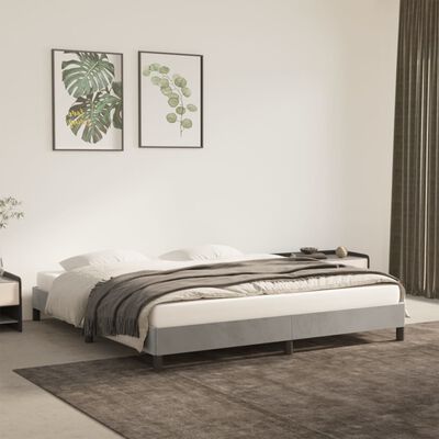 vidaXL Rama łóżka, jasnoszara, 180 x 200 cm, tapicerowana aksamitem