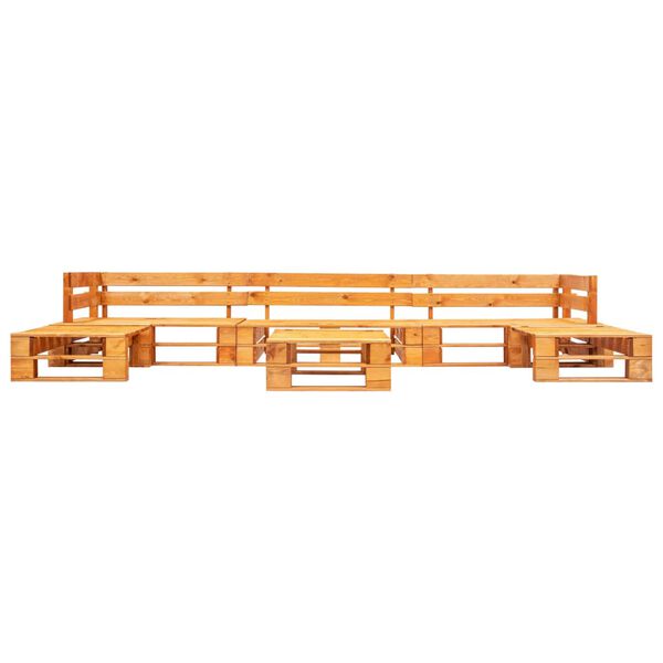 vidaXL 6-cz. zestaw ogrodowy, palety z drewna, miodowy brąz