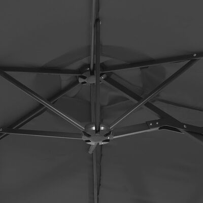vidaXL Parasol ogrodowy podwójny z LED, antracytowy, 316x240 cm