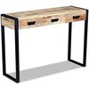 vidaXL Stolik konsola z 3 szufladami, lite drewno mango, 110x35x78 cm