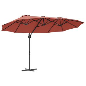 vidaXL Parasol plażowy terakota 372 x 198 x 243 cm