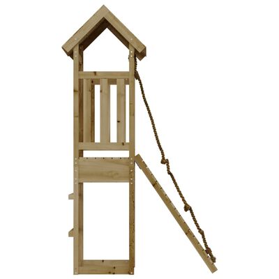 vidaXL Domek ze ścianką wspinaczkową dla dzieci, impregnowana sosna