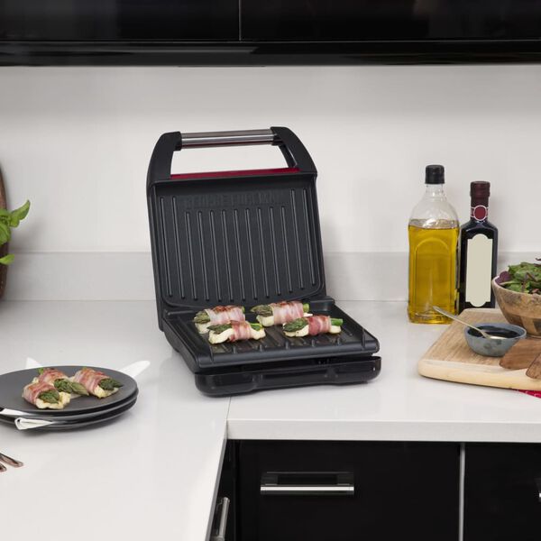 GEORGE FOREMAN Stalowy grill Compact S, czerwony