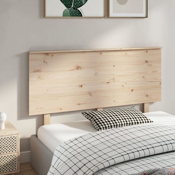 vidaXL Wezgłowie ł&oacute;żka, 144x6x82,5 cm, lite drewno sosnowe