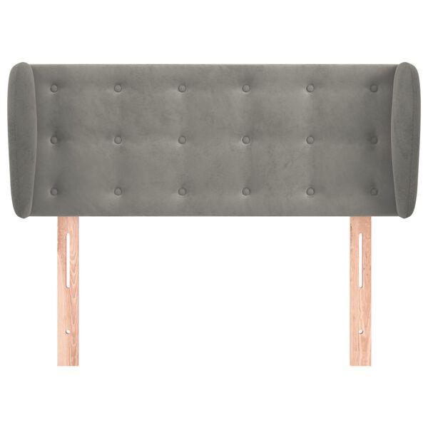 vidaXL Zagłówek uszak, jasnoszary, 103x23x78/88 cm, aksamitny