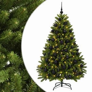 vidaXL Sztuczna choinka jasnozielona z bombkami 120 cm 150 LED