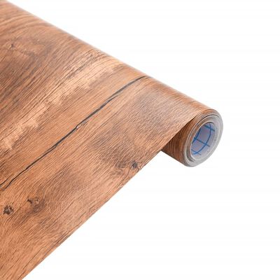 vidaXL Samoprzylepna okleina meblowa, imitacja drewna, 90x500 cm, PVC