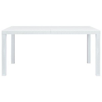 vidaXL Stół ogrodowy, 150x90x72 cm, plastikowy, biały