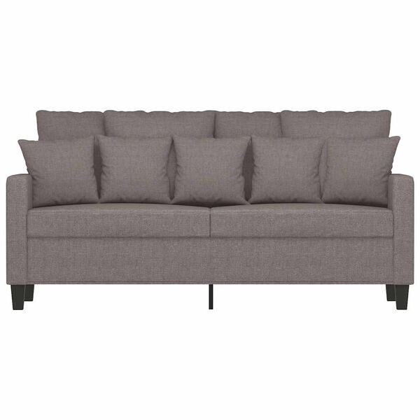 vidaXL Sofa 2-osobowa, kolor taupe, 140 cm, tapicerowana tkaniną