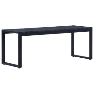 vidaXL Ławka ogrodowa, 120,5 cm, płyta PS, czarna