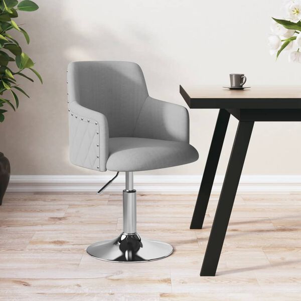 vidaXL Stołek barowy, jasnoszary, tapicerowany tkaniną