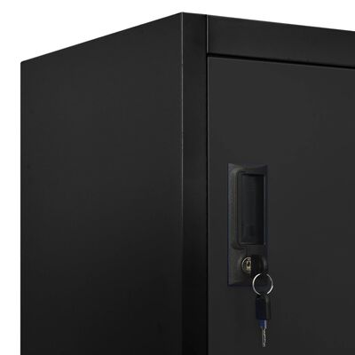 vidaXL Szafka zamykana na klucz, czarna, 90x40x180 cm, stalowa