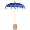 vidaXL Baliński Parasol 260 Niebieski 180-190 cm Bawełna i lite drewno