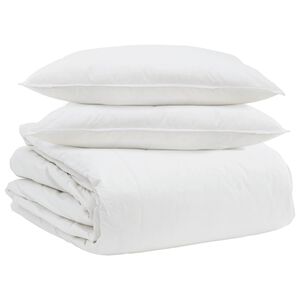 vidaXL Zestaw kołder z poduszką 3 pcs Biały Pi&oacute;ra down