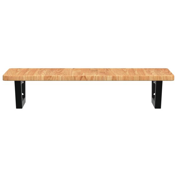 vidaXL P&oacute;łka ścienna pod umywalkę, stal i lite drewno dębowe