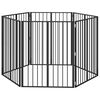 vidaXL Bramka dla psa 6 szt. Czarny 80 x 100 cm Stal ocynkowana