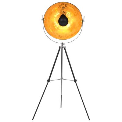 vidaXL Lampa stojąca, E27, czarno-złota, 51 cm