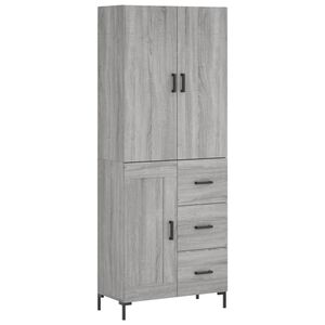vidaXL Witrynka szary dąb sonoma 69,5x34x180cm materiał drewnopochodny