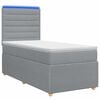 vidaXL Ł&oacute;żko z box spring LED z materacem jasnoszary 80 x 200 cm