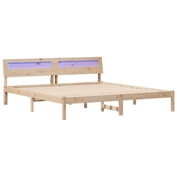 vidaXL Ramka ł&oacute;żka Brązowy 180 x 200 cm Lite drewno sosnowe