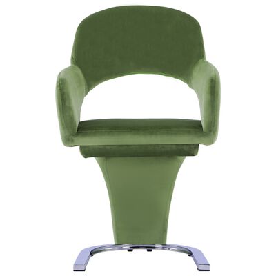 vidaXL Krzesła stołowe, 4 szt., zielone, aksamitne
