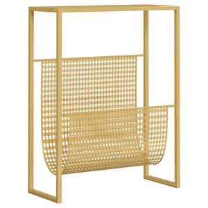 vidaXL Stojak na gazety, złoty, 35x15x45 cm, stal