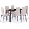 vidaXL 7-częściowy zestaw mebli do jadalni, cappuccino