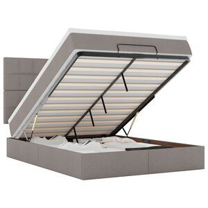 vidaXL Rama ł&oacute;żka otomana z materacem, taupe, 140x200 cm, tkanina