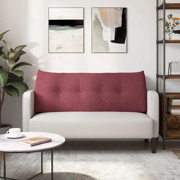 vidaXL Poduszka na plecy Czerwone wino 120 x 24 x 50 cm tkanina