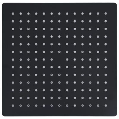 vidaXL Słuchawka prysznicowa ze stali, 30x30 cm, kwadratowa, czarna