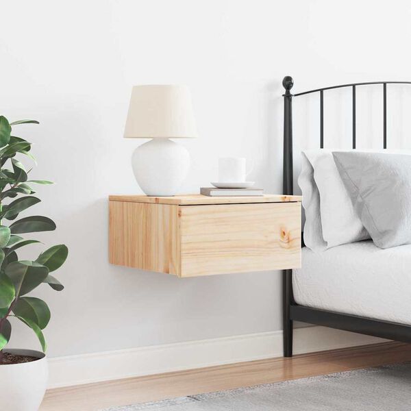 vidaXL Stolik nocny Brązowy 37 x 35 x 18,5 cm Lite drewno sosnowe