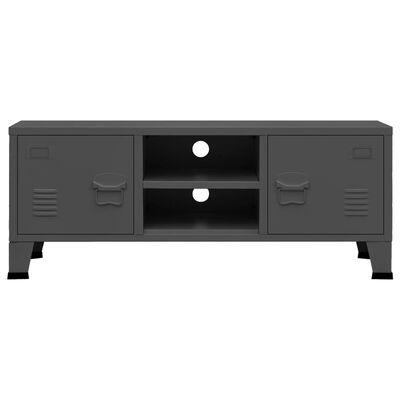 vidaXL Industrialna szafka pod TV, antracytowa, 105x35x42 cm, metalowa