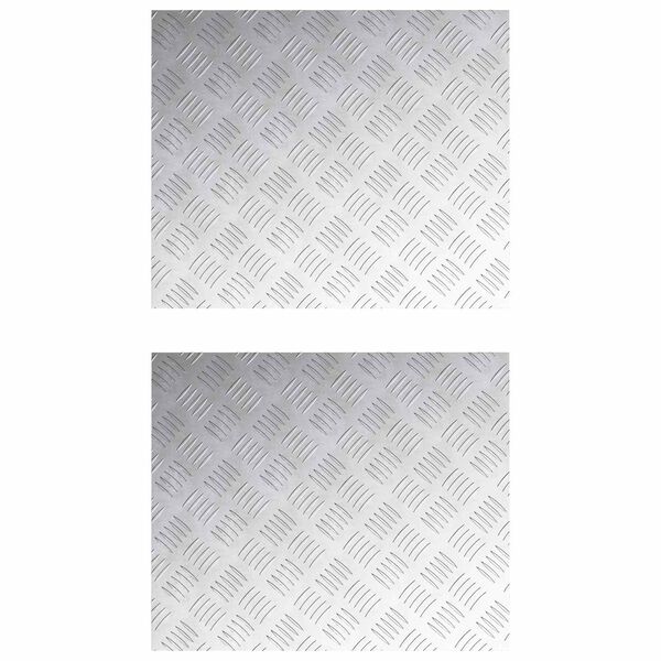 vidaXL Stopień Prostokątny 2 pcs Srebrny 60 x 50 cm Aluminium
