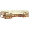 vidaXL Zestawy sof 6 pcs Naturalny i Kremowy Lite Drewno Akacji