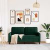 vidaXL Sofa 2-osobowa, ciemnozielona, 140 cm, tapicerowana aksamitem