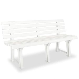 vidaXL Ławka ogrodowa, 145,5 cm, plastik, biała