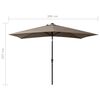 vidaXL Parasol ogrodowy z LED i stalowym słupkiem, taupe, 2x3 m