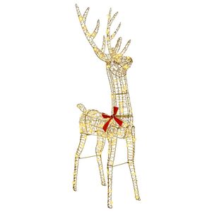vidaXL 3D Renifer 140 LED Ciepła biel 128 cm PET