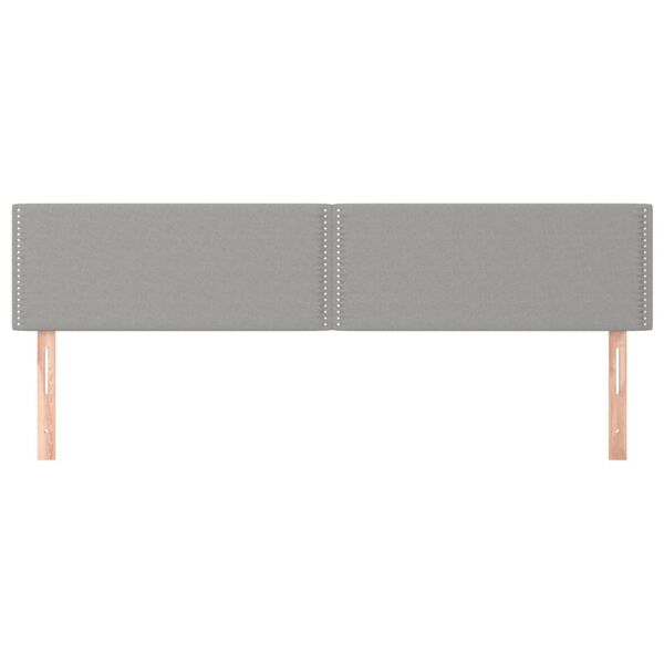 vidaXL Zagł&oacute;wki do ł&oacute;żka, 2 szt., jasnoszary, 100x5x78/88 cm, tkanina