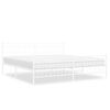 vidaXL Metalowa rama ł&oacute;żka z wezgłowiem i zan&oacute;żkiem, biała, 193x203 cm
