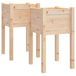 vidaXL Donice ogrodowe, 2 szt., 40x40x70 cm, lite drewno sosnowe
