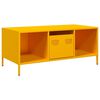 vidaXL Stolik kawowy, musztarda, 101,5x50x43,5 , stal