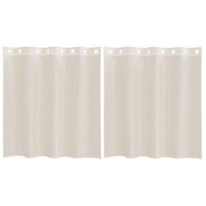 vidaXL Zasłony woalowe z przelotkami 2 szt. Kremowe 140x140 cm
