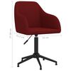 vidaXL Obrotowe krzesła stołowe, 4 szt., winna czerwień, aksamitne