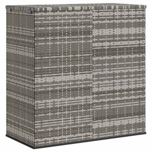 vidaXL Skrzynia na poduszki ogrodowe, rattan PE, 100x49x103,5cm, szara