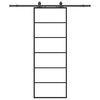 vidaXL Drzwi przesuwne z zestawem okuć czarne 76x205 cm ESG szkło
