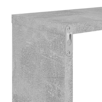 vidaXL Półki ścienne kostki, 6 szt., szarość betonu, 26x15x26 cm