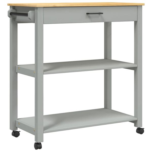 vidaXL W&oacute;zek kuchenny MONZA, 84x40x88,5 cm, lite drewno sosnowe